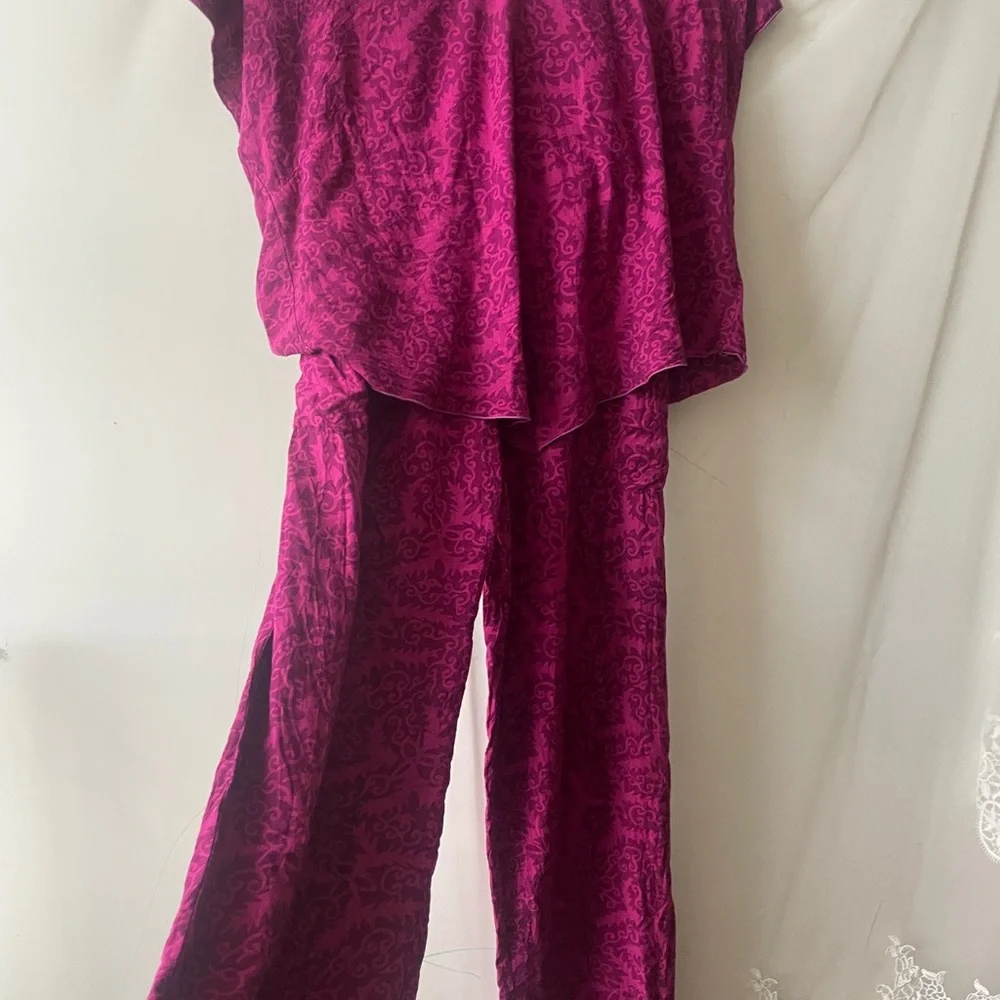 Boho Flowy Patterned Top & Bottom Set - Picture 2 of 5